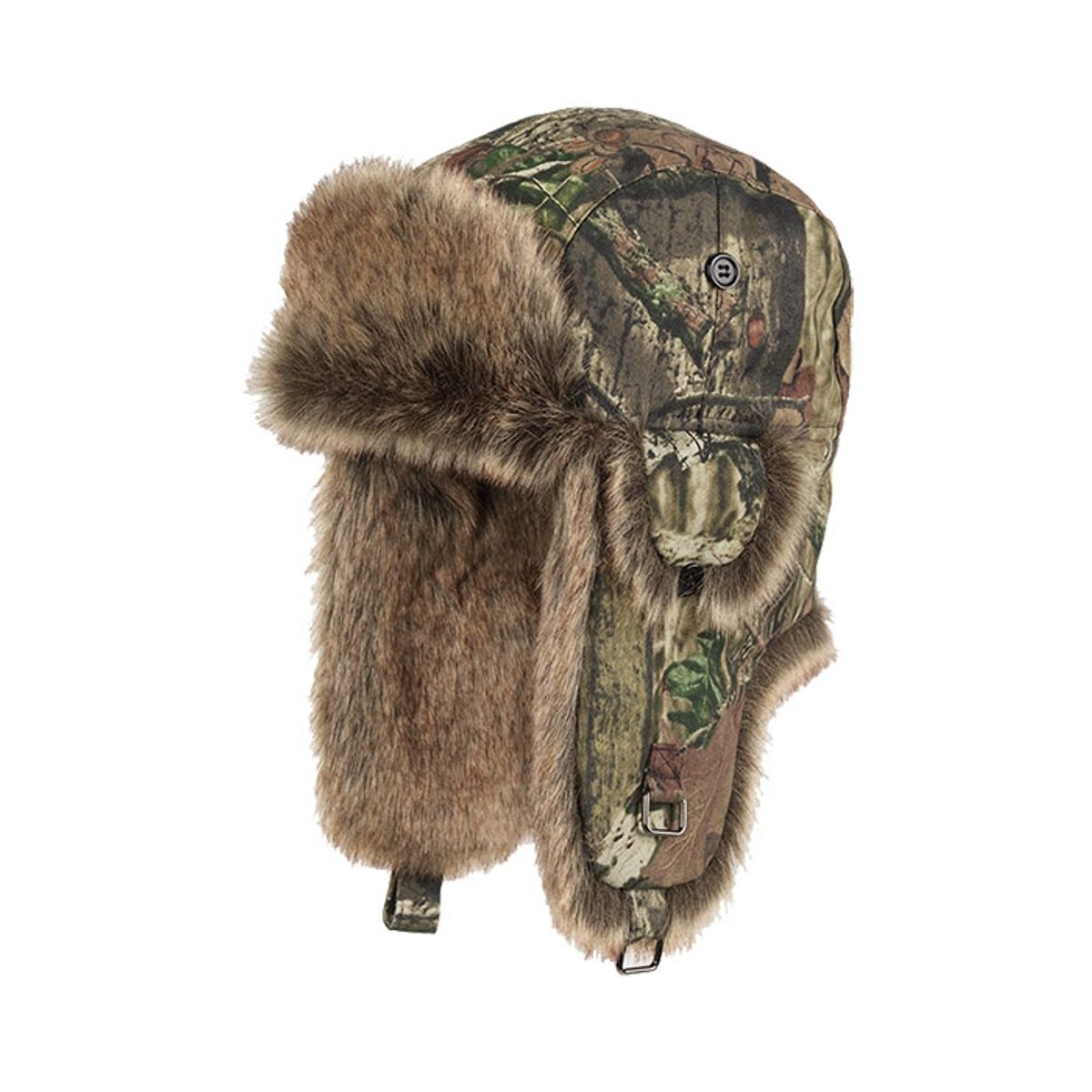 MJM Trapper Hunter 32 faux fur, camo green-M - Vinterhue, vinterkasket