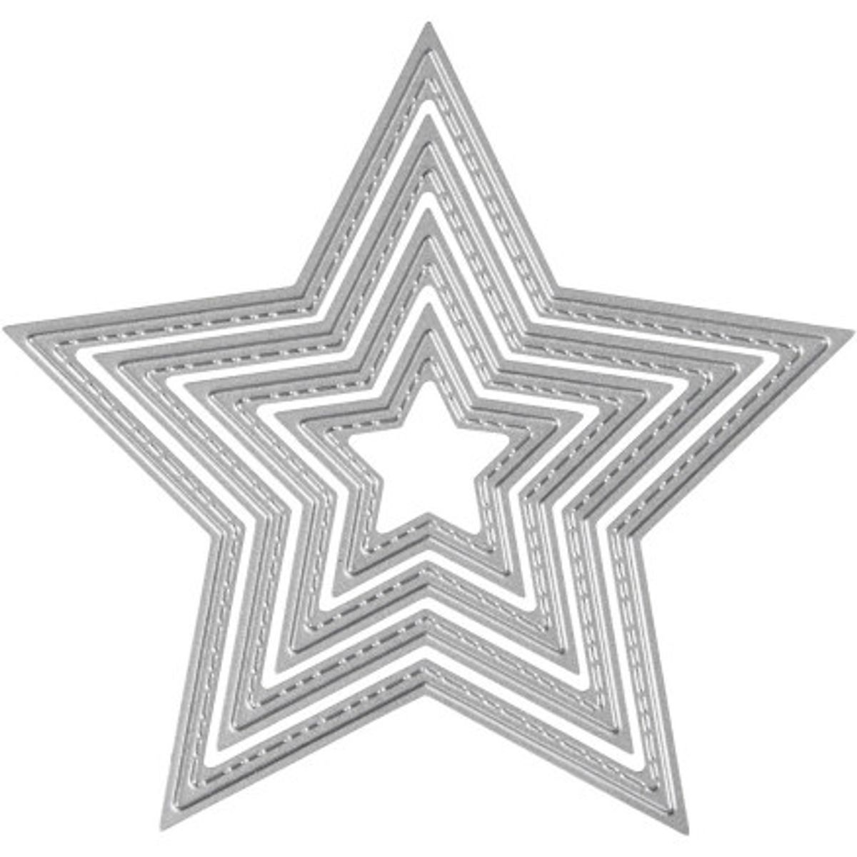 Skære- og prægeskabelon, stjerner, diam. 3,5-11,5 cm, 1 stk.