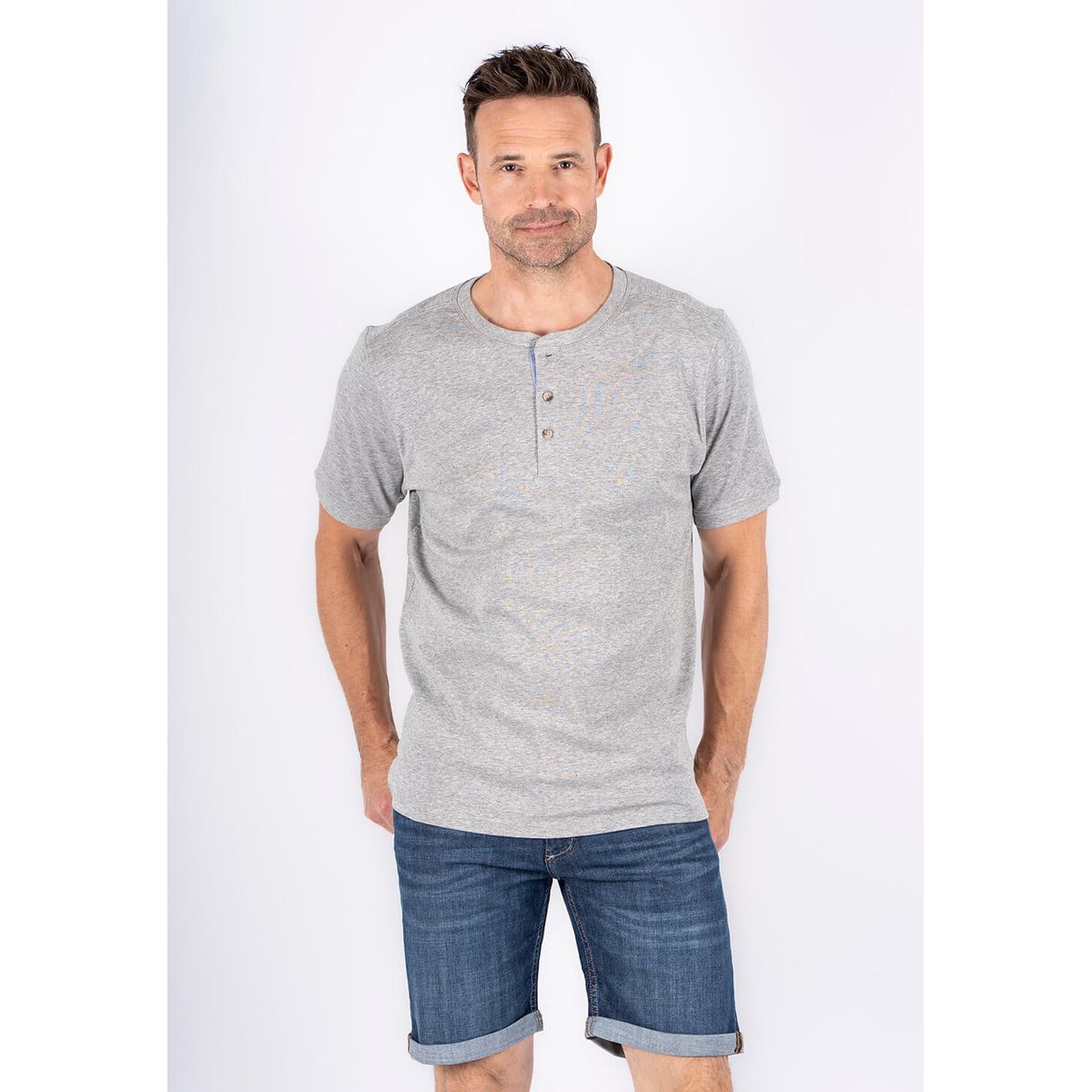 Pre End - Grandad t-shirt I grå