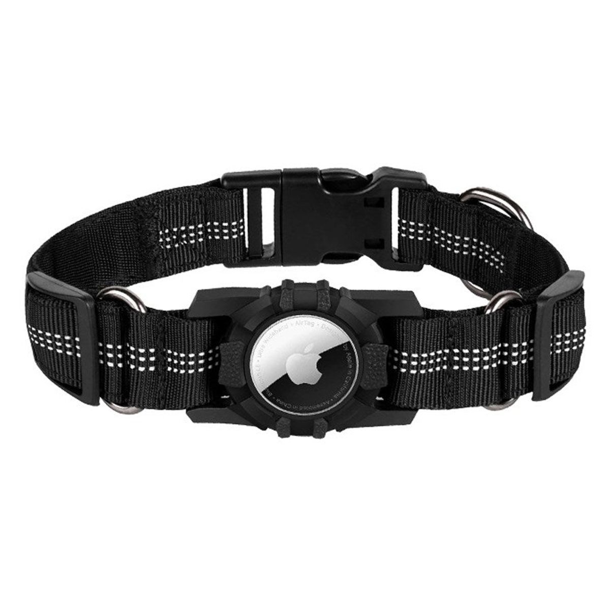 Lippa Hundehalsbånd til AirTag og Smart-Finder, 40 - 51 cm, Large, Sort