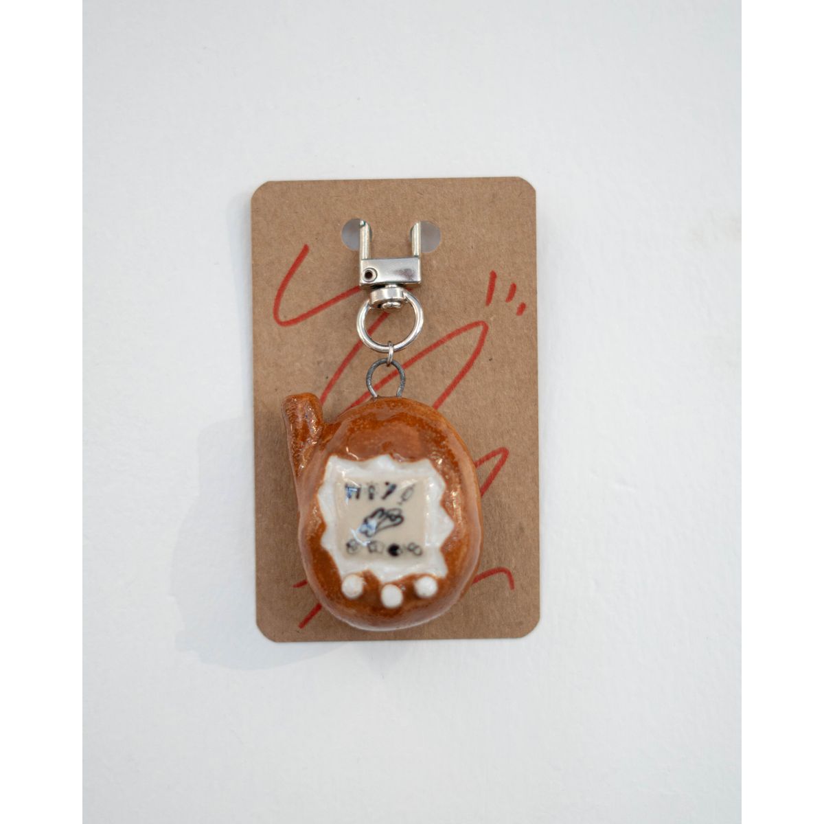 CERAMIC KEYCHAINS BIG - Tamagotchi brown