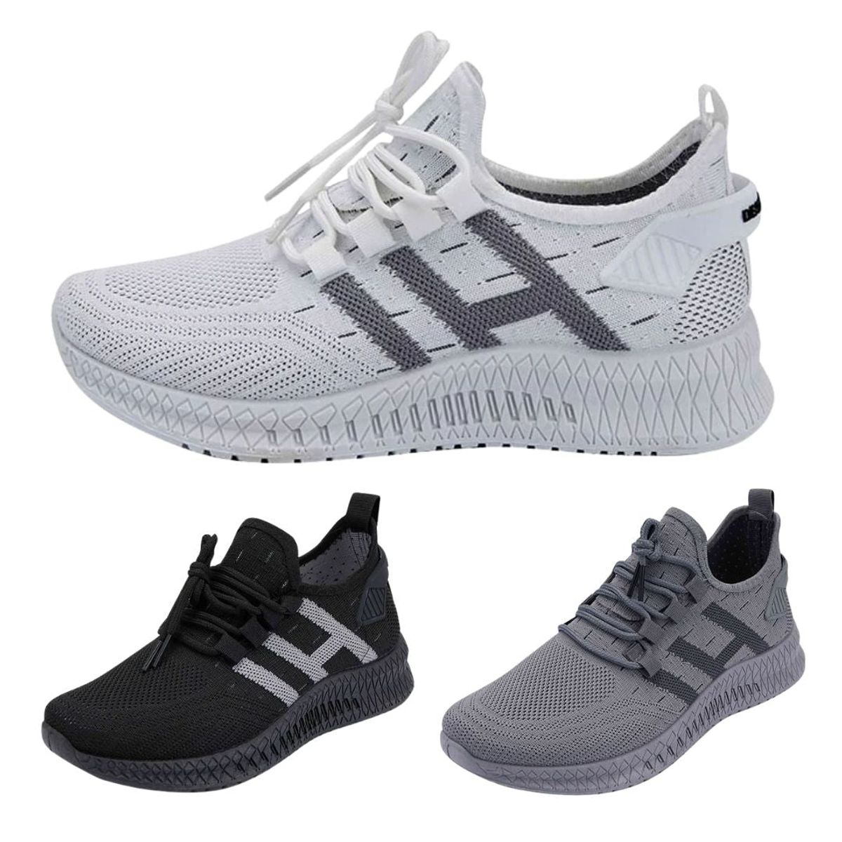 Løbesko/Sneakers til mænd, åndbare og stødabsorberende - Gråt / 41