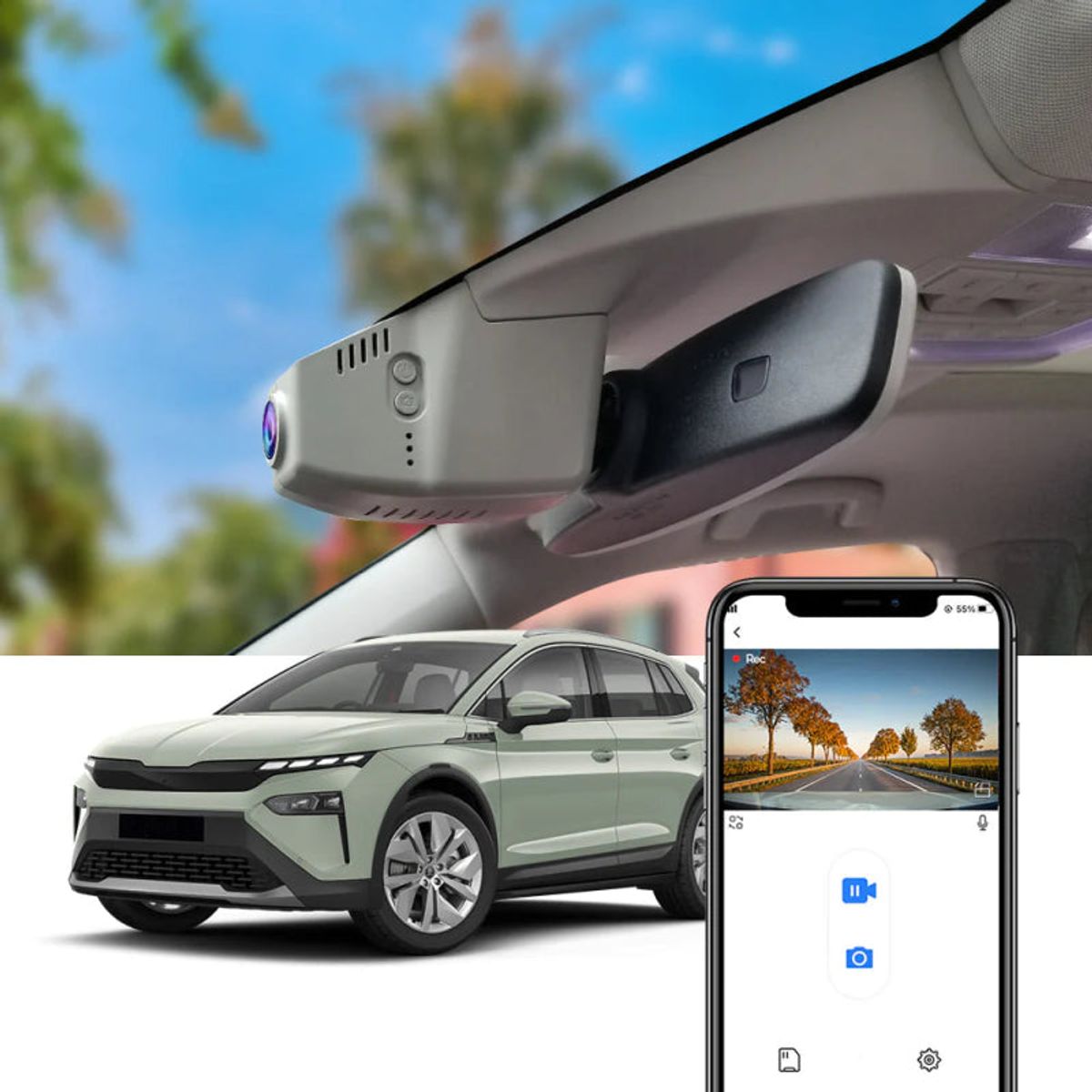 FITCAMX Dash Cam til Skoda Elroq 2025