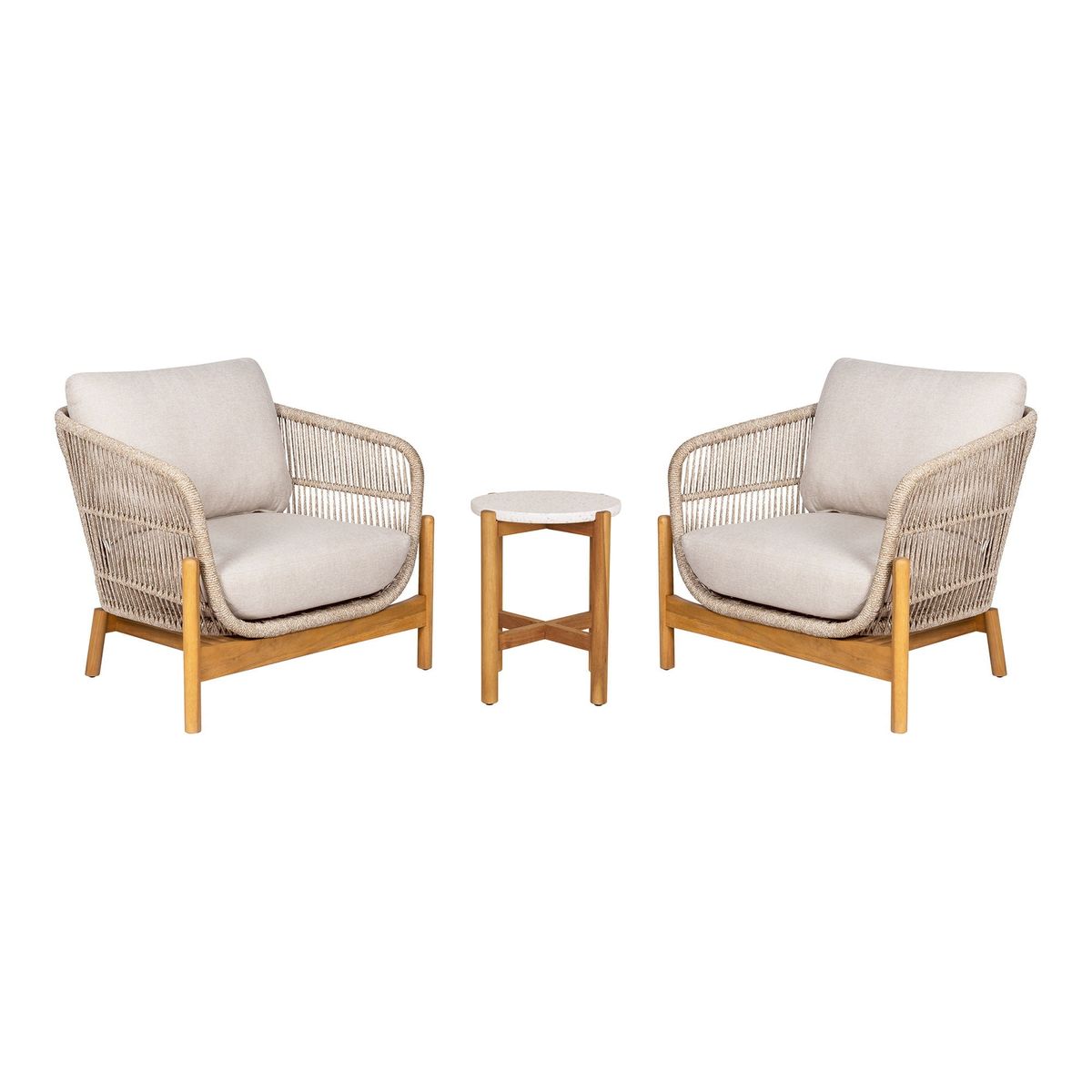 Sidebord og 2 loungestole
