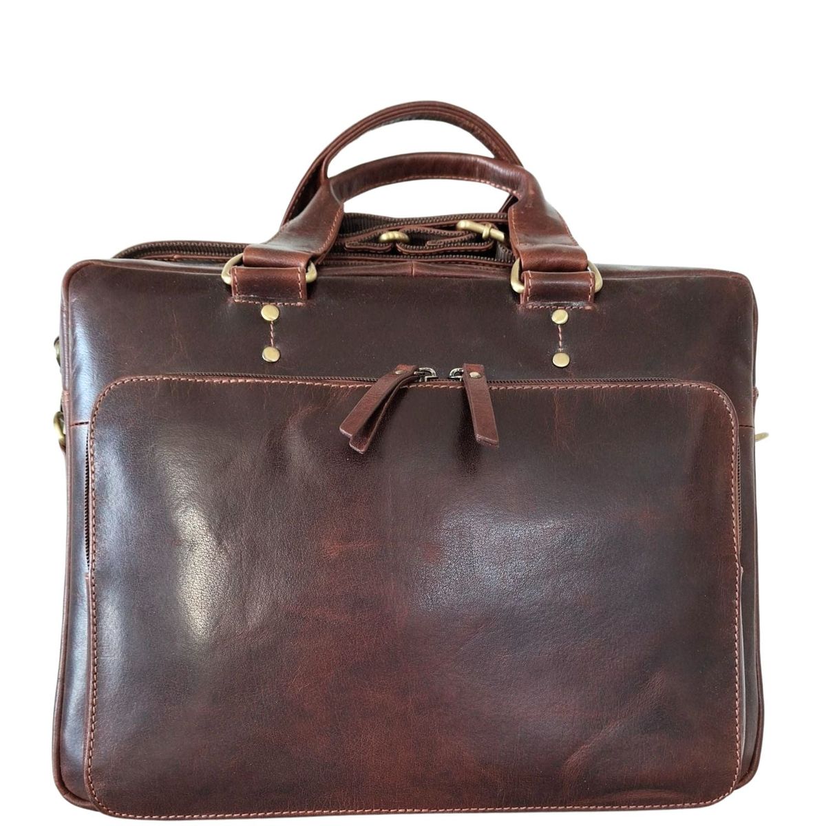 BEMÆRK: Kollektionsprøve. Style Patti i mørkebrun. Eksklusiv rejse- og arbejdstaske i et smukt vintage look