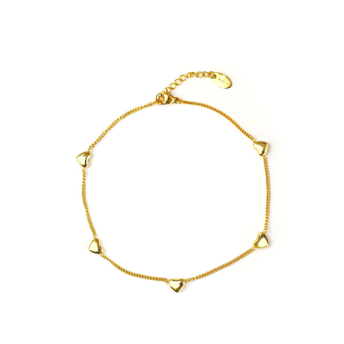 Ankelkæde - #ConnectingHearts - 18 Karat forgyldt