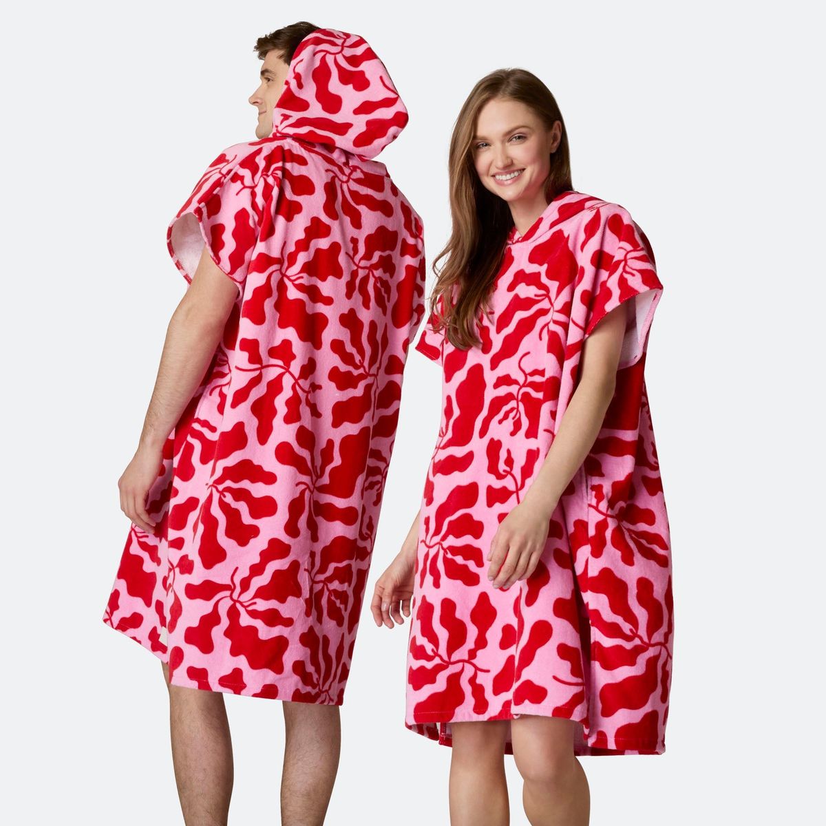 Mønstret Lyserød Badeponcho