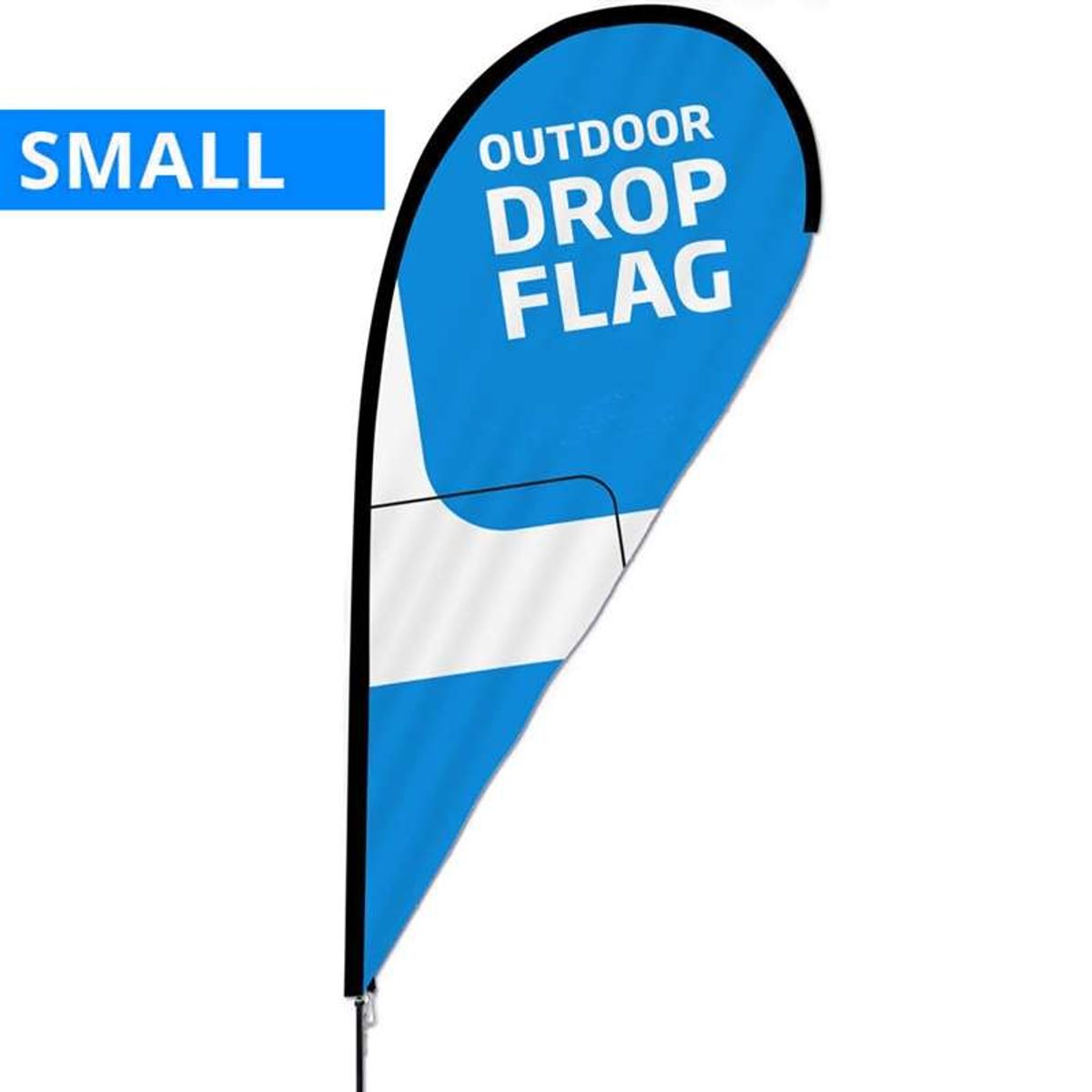 Beachflag, Outdoor Drop Flag, Small, inkl. flag og Spike Flag Base