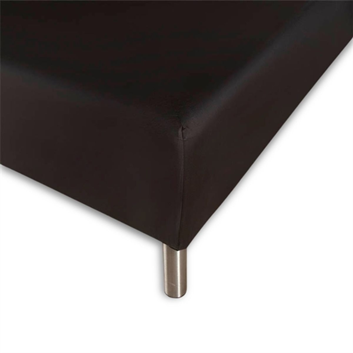 Boxlagen 90x200 cm - 100% Bomuld - Sort - Faconlagen til madras