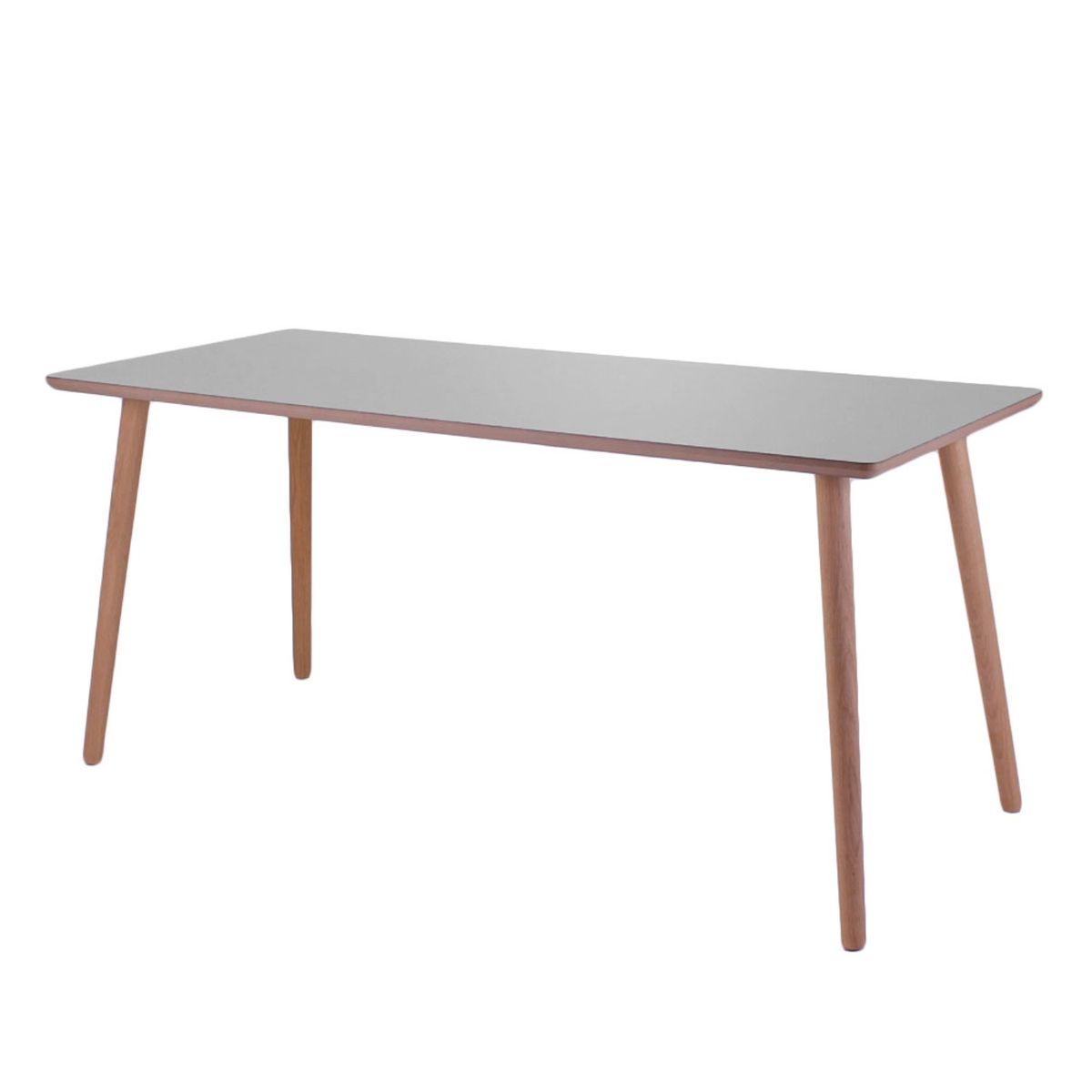 Dimm - Skrivebord, lysegrå højtrykslaminat, ege ben 140 x 70 cm Lysegrå laminat