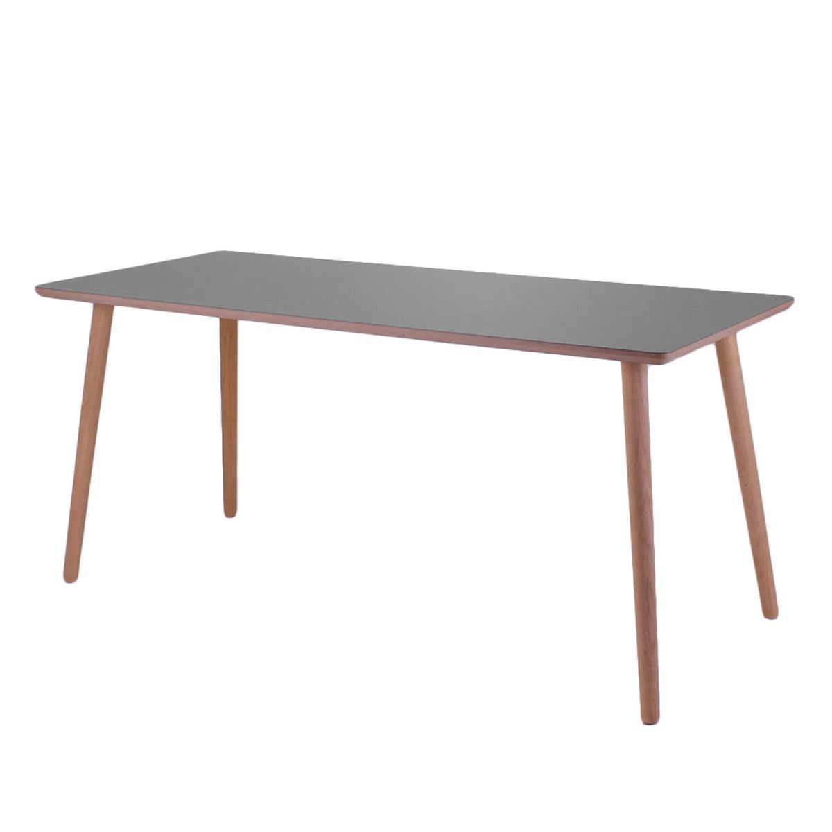 Dimm - Skrivebord, mørkegrå højtrykslaminat, ege ben 100 x 60 cm Mørkegrå laminat