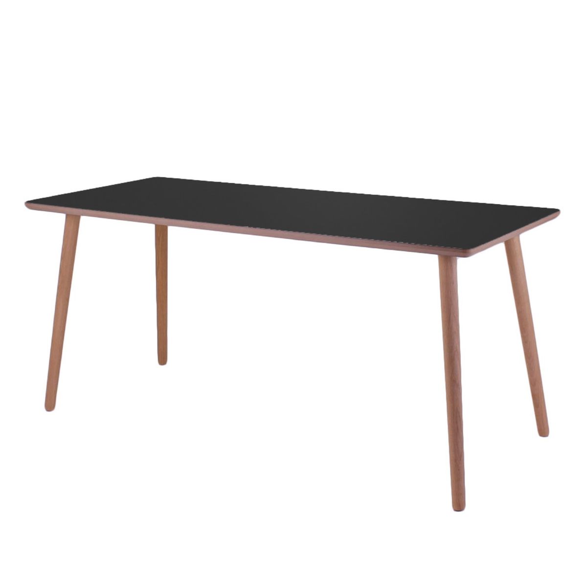 Dimm - Skrivebord, sort højtrykslaminat, ege ben 120 x 70 cm