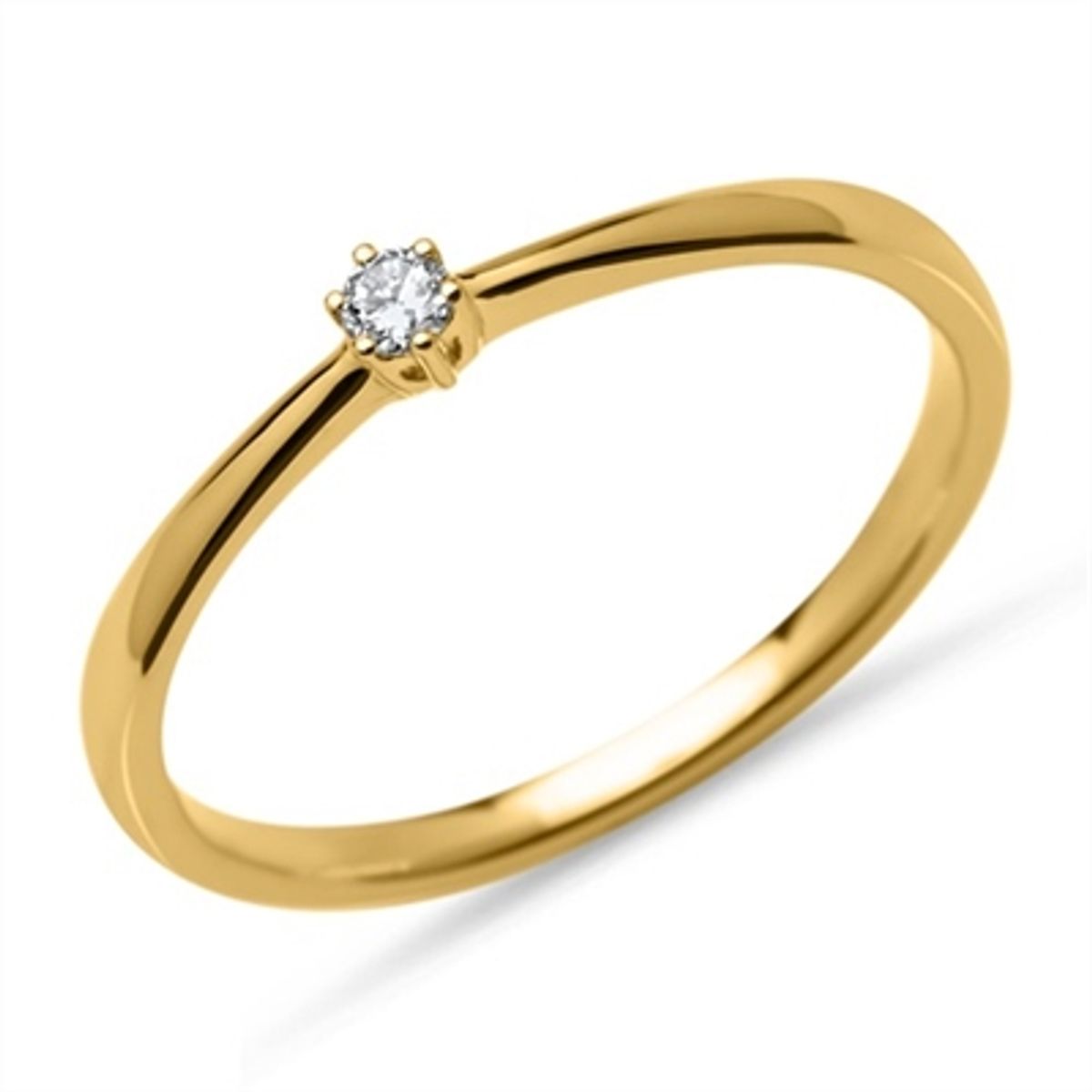 Forlovelsesring i 14 kt. Guld med Diamant - 0,05 ct.