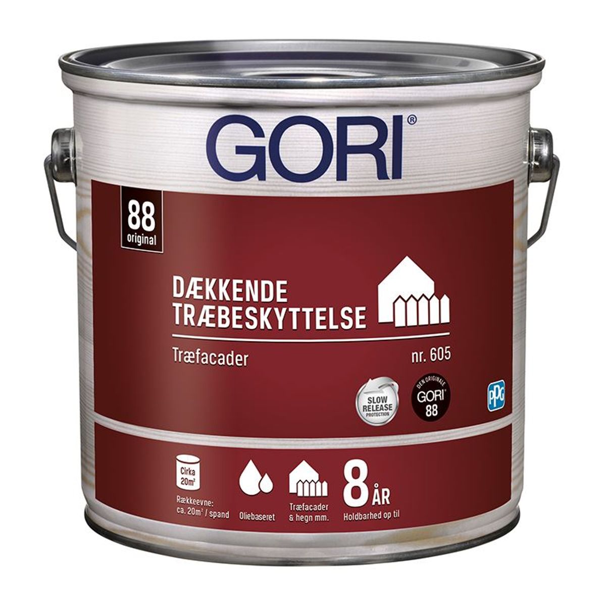 GORI Dækkende Træbeskyttelse Træfacader 605 - 2,5 liter - Grøn Umbra