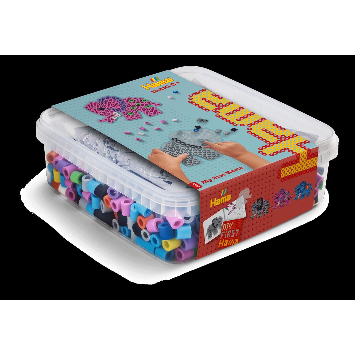 Hama Maxi Perlesæt - Elefant Perleplade Og Perler - 8753