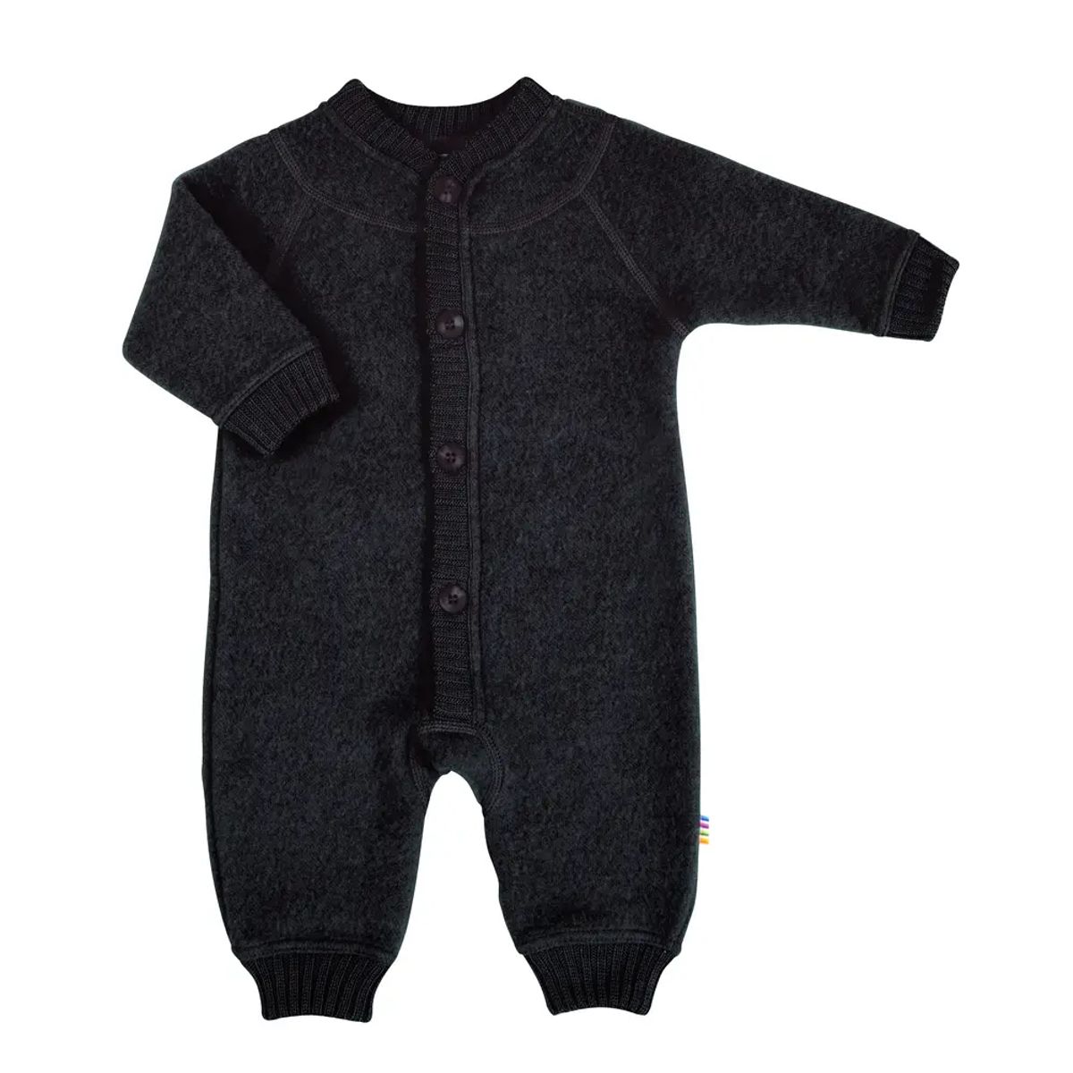 Sort Soft uld heldragt med knapper