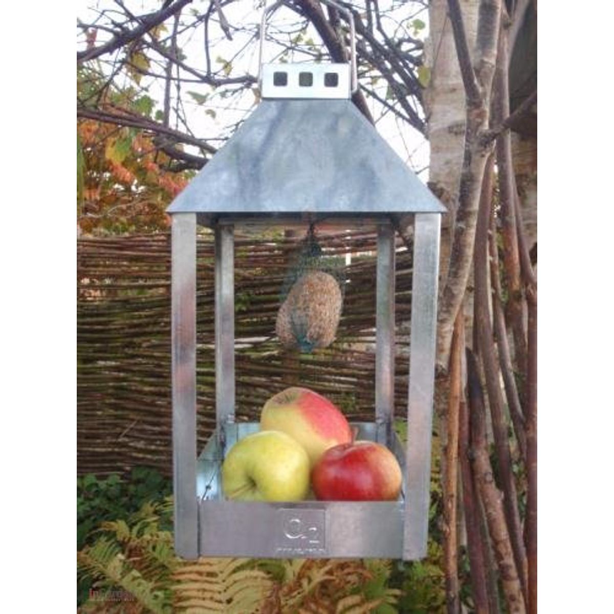 Marco - Foderhus til fugle, galvaniseret, 17 x 17 x 33,5 cm