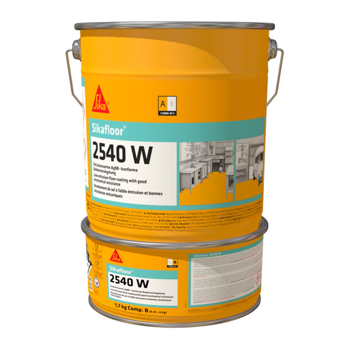 Sikafloor 2540 W 18 kg. (Ral 7040 Mellem Grå)