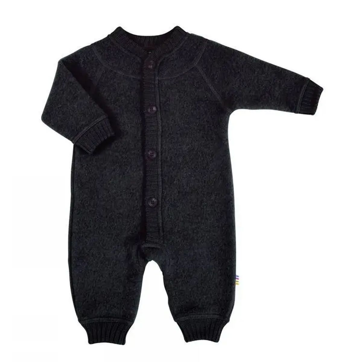 Sort Soft uld heldragt med knapper